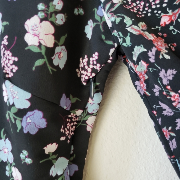 Long Sleeve Floral Chiffon Tiered Ruffle Dress - Picture 8 of 11